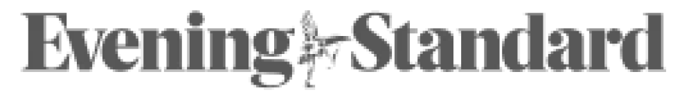 'Evening Standard logo in black text.'
