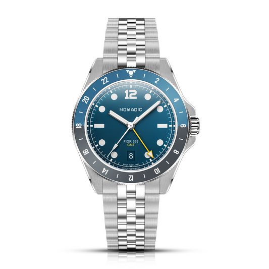 Fíor 555 - GMT Watch (41mm) - Deep Ocean Blue